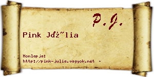Pink Júlia névjegykártya