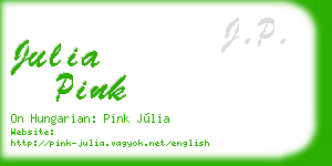 julia pink business card